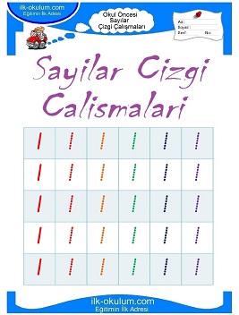 Çocuklar İçin Çizgi Çalışma Sayfaları 